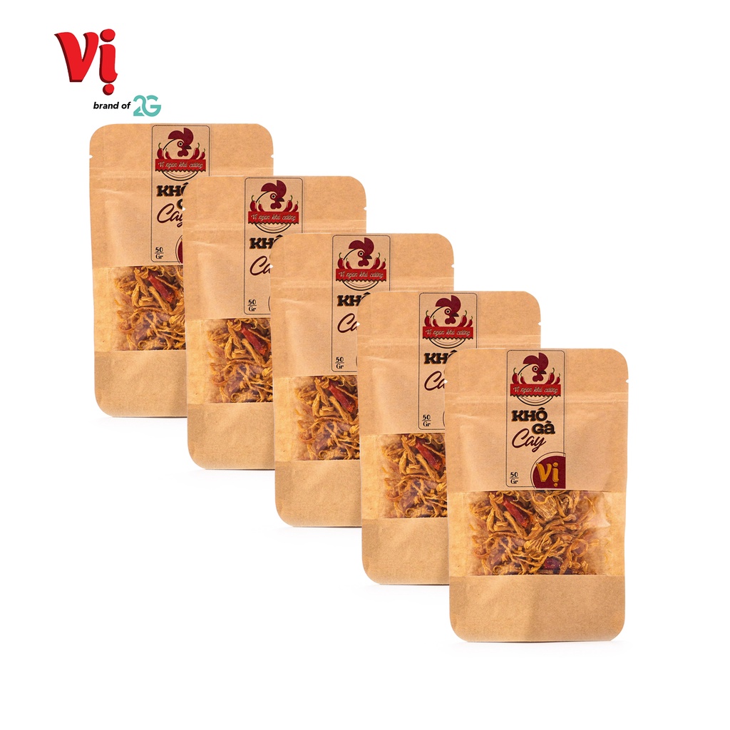 (Combo) 5 Khô Gà Cay Vị - Túi 50g