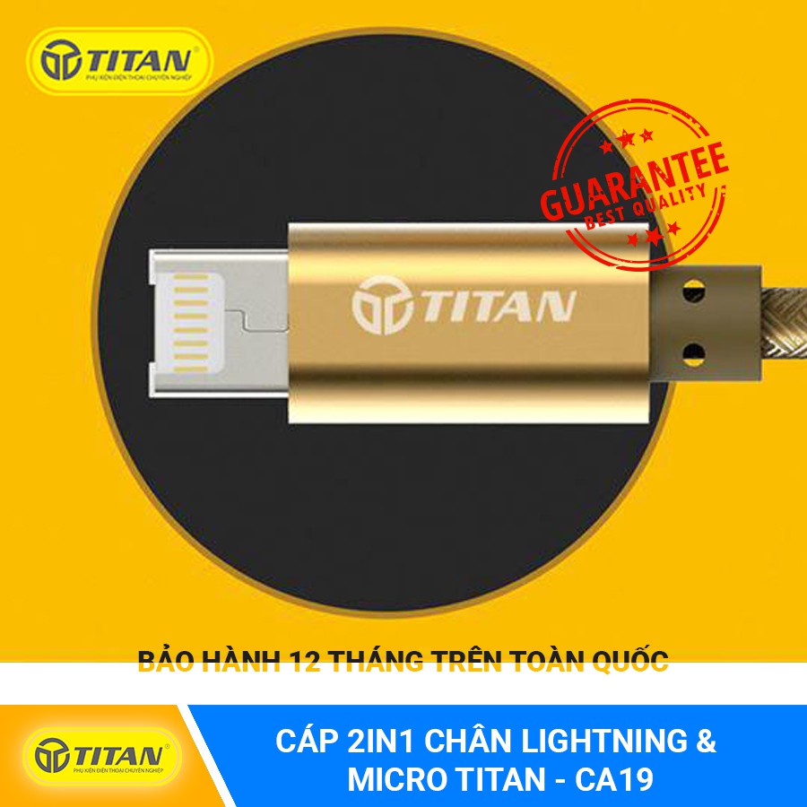 Cáp Sạc đa năng 2in1 Chân Lightning & Micro TITAN - CA19 dành cho nhiều điện thoại