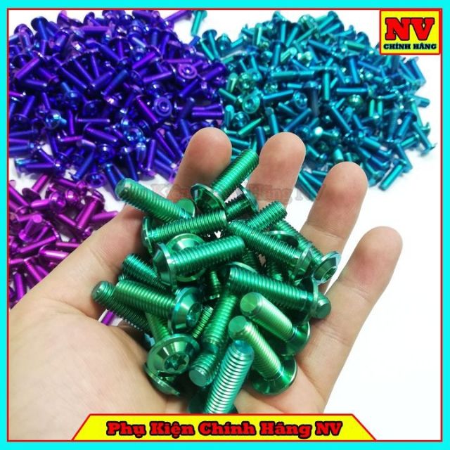 Ốc Đĩa Titan Gr5 8Li25 Đầu Dù Mỏng Gắn Được Hầu Hết Các Xe