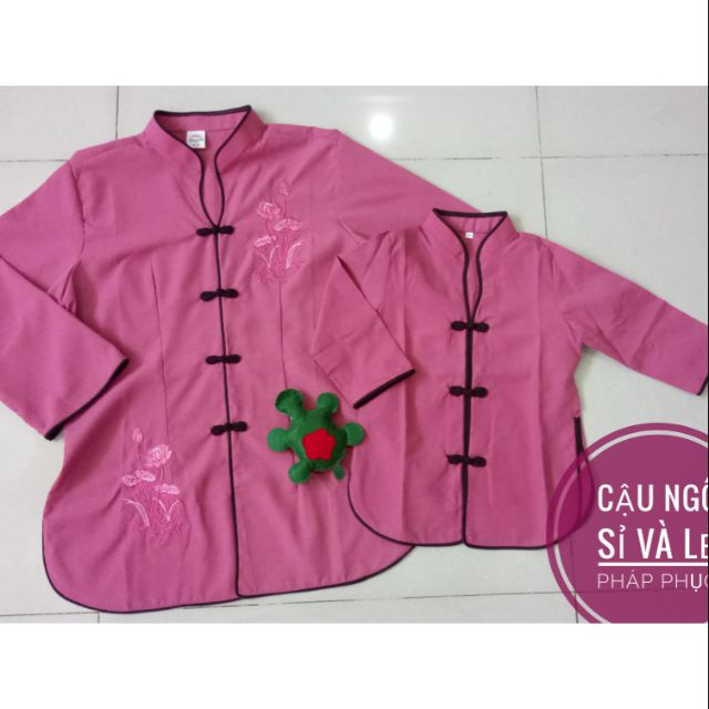 Set 2 bộ đồ lam đi chùa mẹ và bé gái