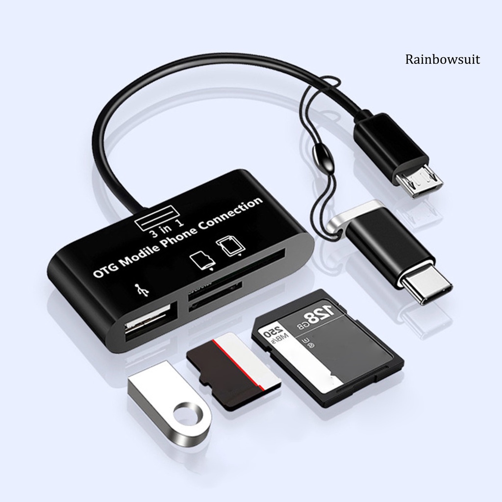 Đầu Đọc Thẻ Nhớ Tốc Độ Nhanh Type-C / Micro USB TF / U OTG Cho Macbook