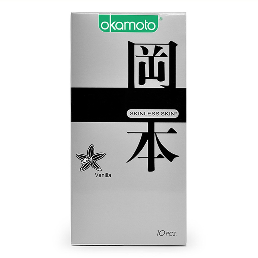 Bao Cao su siêu mỏng Okamoto hương Vanilla - hộp 10 bao - Nhật Bản