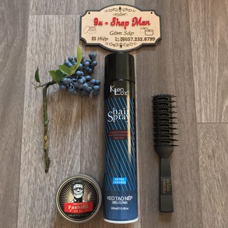 Combo Gôm kenlox siêu cứng xanh+SÁP VUỐT TÓC FASHION CLAY