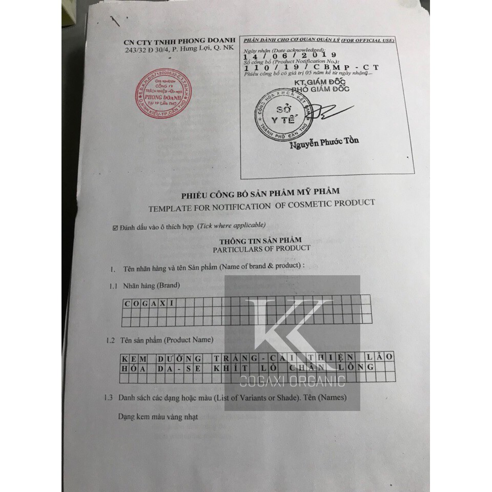 Kem COGAXI 10G 5 dòng vàng