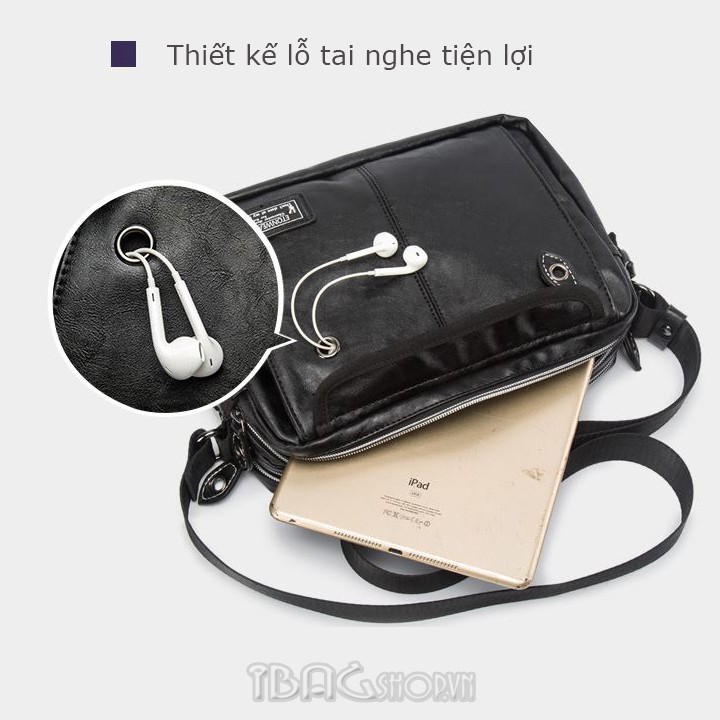Túi đeo chéo nam - Túi đựng ipad ETONWEAG - Cao Cấp - Chất liệu da (Màu đen) - Mã DP1015 | BigBuy360 - bigbuy360.vn