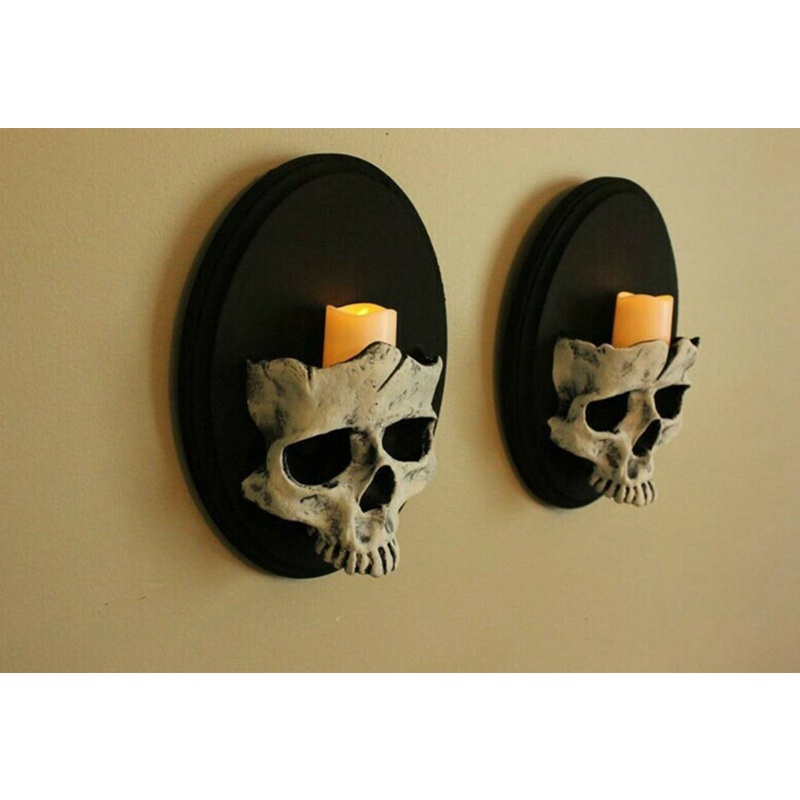 Đế Nến Hình Đầu Lâu Sáng Tạo Trang Trí Halloween