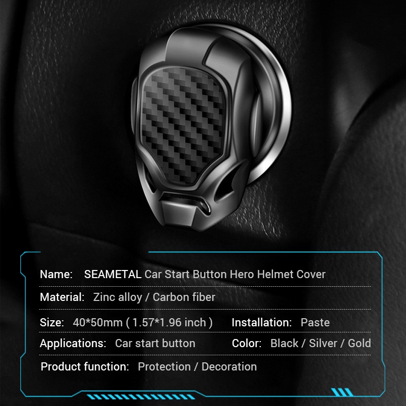 Nắp đậy nút khởi động ô tô SEAMETAL bằng hợp kim sợi cac bon cao cấp dùng trang trí