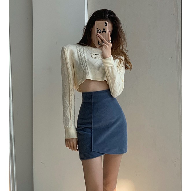 Chân Váy Ngắn Lưng Cao Màu Trơn Thiết Kế Lệch Tà Cá Tính Dành Cho Bạn Nữ | BigBuy360 - bigbuy360.vn