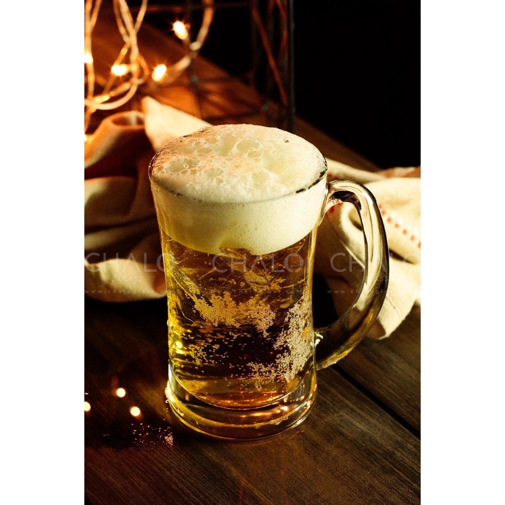 [Made in Thailand] Ly bia thủy tinh có quai Ocean Lugano Beer Mug 330ml - P00740