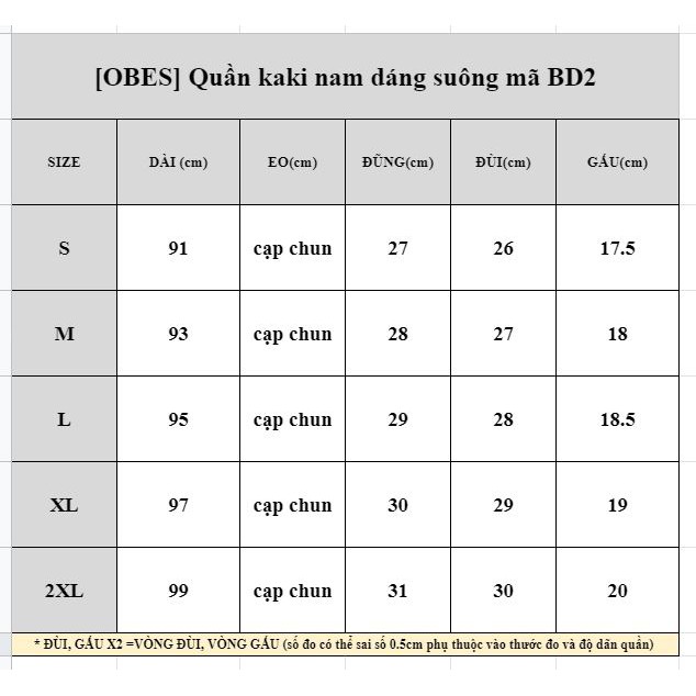 [OBES] Quần kaki nam dáng suông vừa mã BD2 | BigBuy360 - bigbuy360.vn