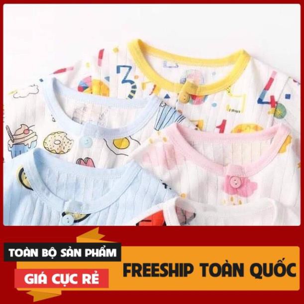 Bộ cotton giấy dài tay mở khuy cho bé trai bé gái hàng Việt Nam chất lượng cao