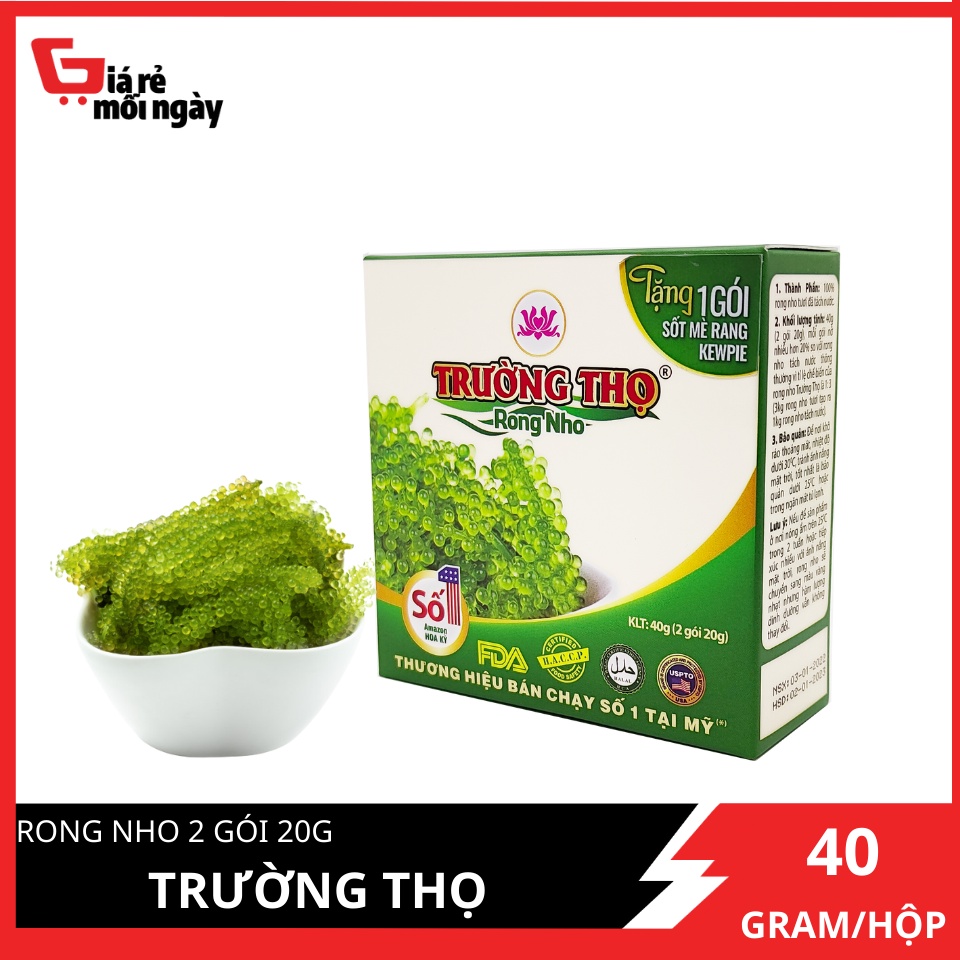 Rong Nho Trường Thọ 1 Hộp 2 Gói 20g Thương Hiệu Bán Chạy Số 1 Tại Mỹ