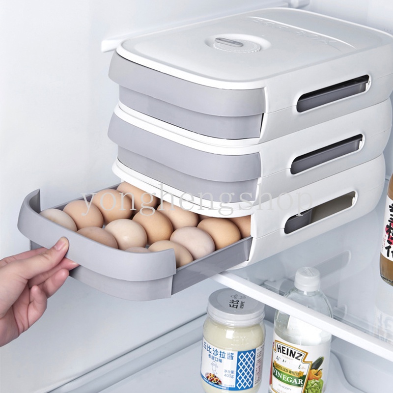 Khay Đựng Trứng Sức Chứa Lớn Kiểu Ngăn Kéo Sáng Tạo Cho Tủ Lạnh Nhà Bếp