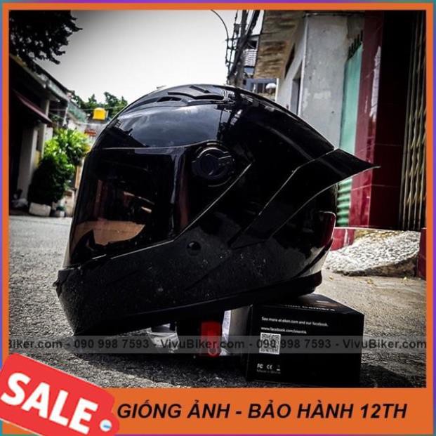 Mũ nón bảo hiểm fullface AGU đen bóng cực ngầu