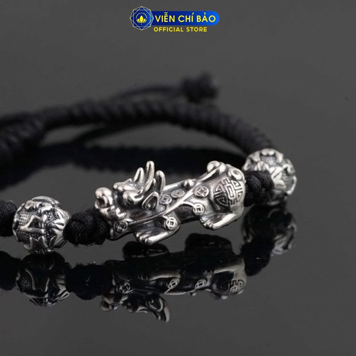 Vòng tay Tỳ Hưu Thiên Lộc mix lục tự minh chú chất liệu bạc Thái 925 thời trang phụ kiện trang sức Viễn Chí Bảo L100219