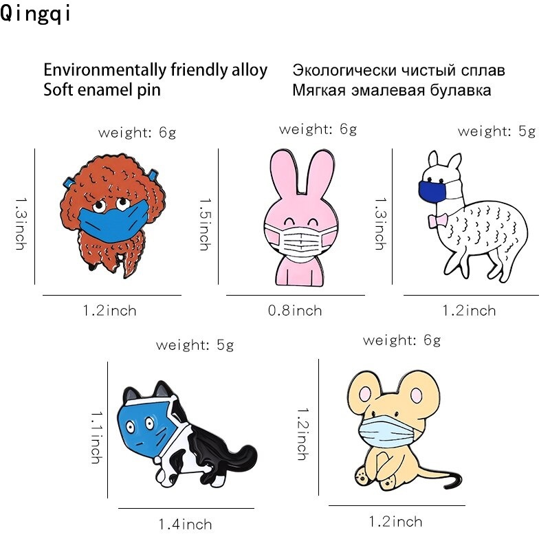 Ghim cài áo Miss Zoe hình động vật hoạt hình đáng yêu