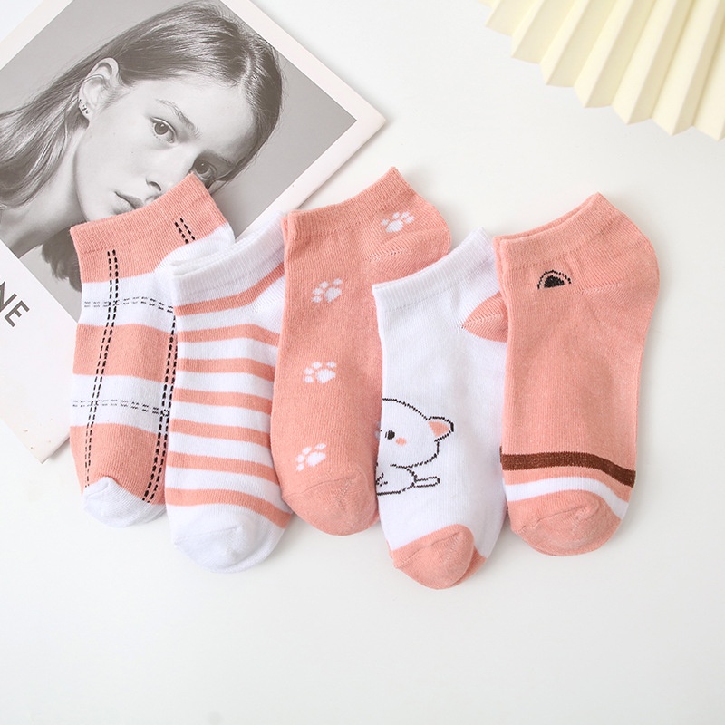 Tất Nữ Cổ Ngắn Phong Cách Hàn Quốc Họa Tiết Dễ Thương, Cute, Đáng Yêu Dễ Phối Đồ