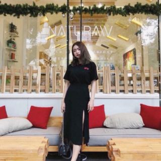 CHÂN VÁY MIDI XẺ TÀ