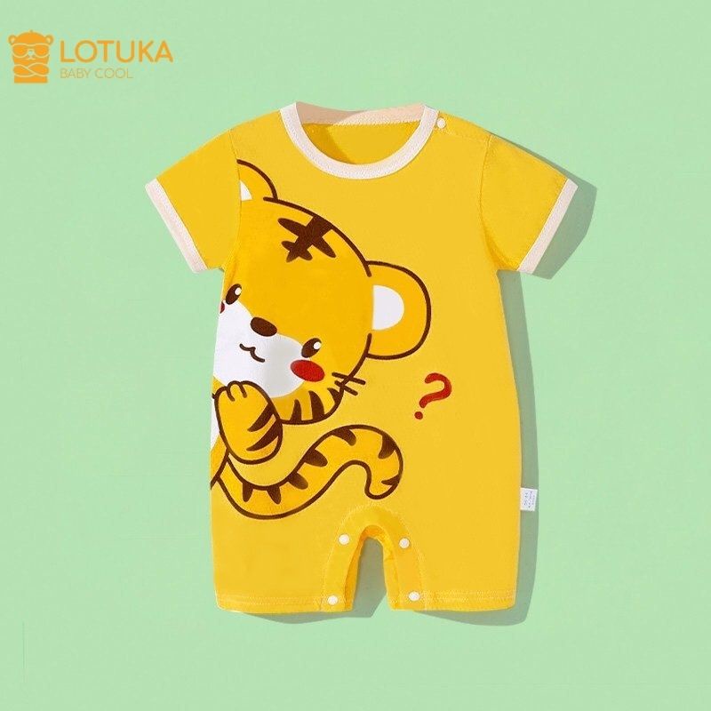 Body đùi cho bé hình hổ đáng yêu, bộ đồ liền thân cộc tay vải thun lạnh thoáng mát size 3-12kg