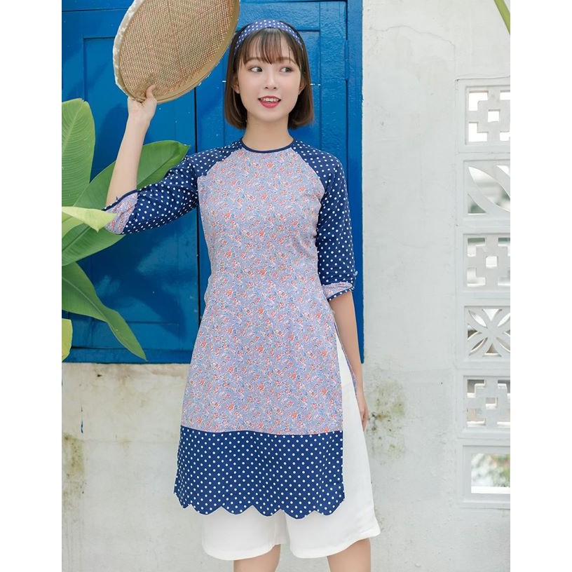 [Mã BMLTA50 giảm 50K đơn 150K] [OVERSIZED] Áo dài hoa tay phối khác màu, không kèm quần màu bất kỳ [AODAI3]