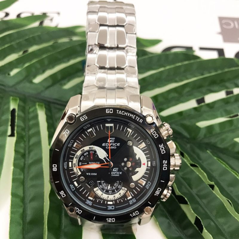 Đồng Hồ Nam Casio Bằng Thép Không Gỉ Chống Thấm Nước 100m VK Quartz EF550 Bản Ghi Âm Red Bull