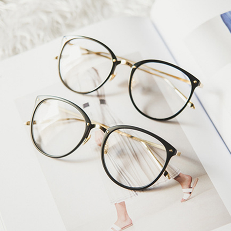 Mắt Kính Gọng Tròn Kim Loại Phong Cách Retro