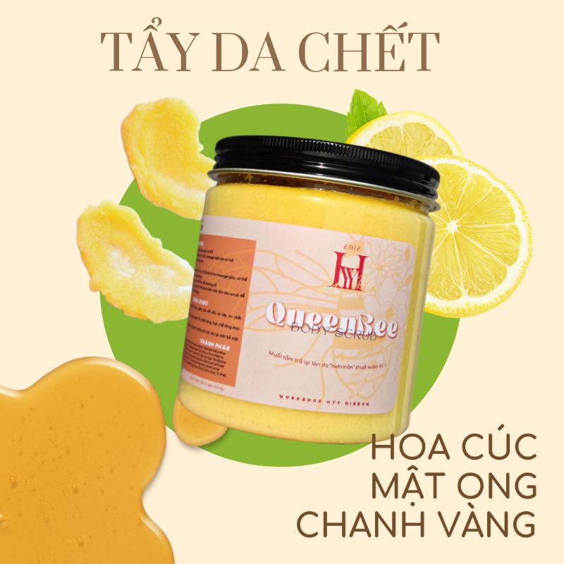 Tẩy Tế Bào Da Chết Cơ Thể Hy QueenBee Scrub giúp da sáng màu giảm các vết sần