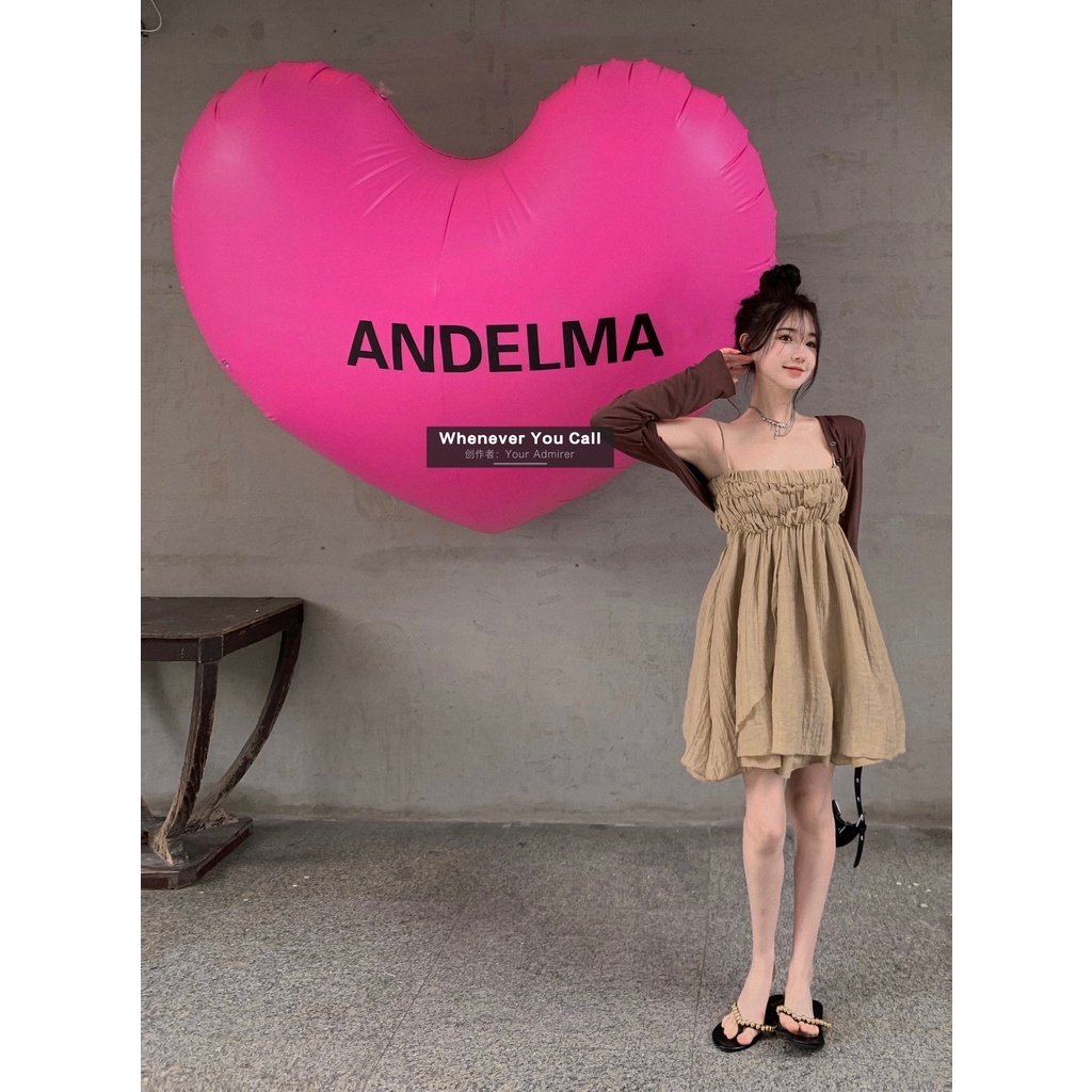 Sexy girl chic suspender dress for women 2022 loose design niche A- line skirt skirt skirt QMPZ