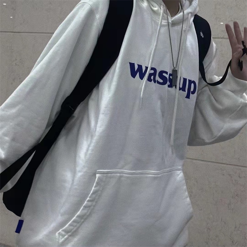 Áo Hoodie Tay Dài Form Rộng Họa Tiết In Theo Phong Cách Preppy