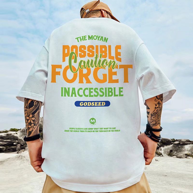 Áo Thun Tay Ngắn Dáng Rộng In Chữ Thời Trang Mùa Hè Cho Nam size M-8XL