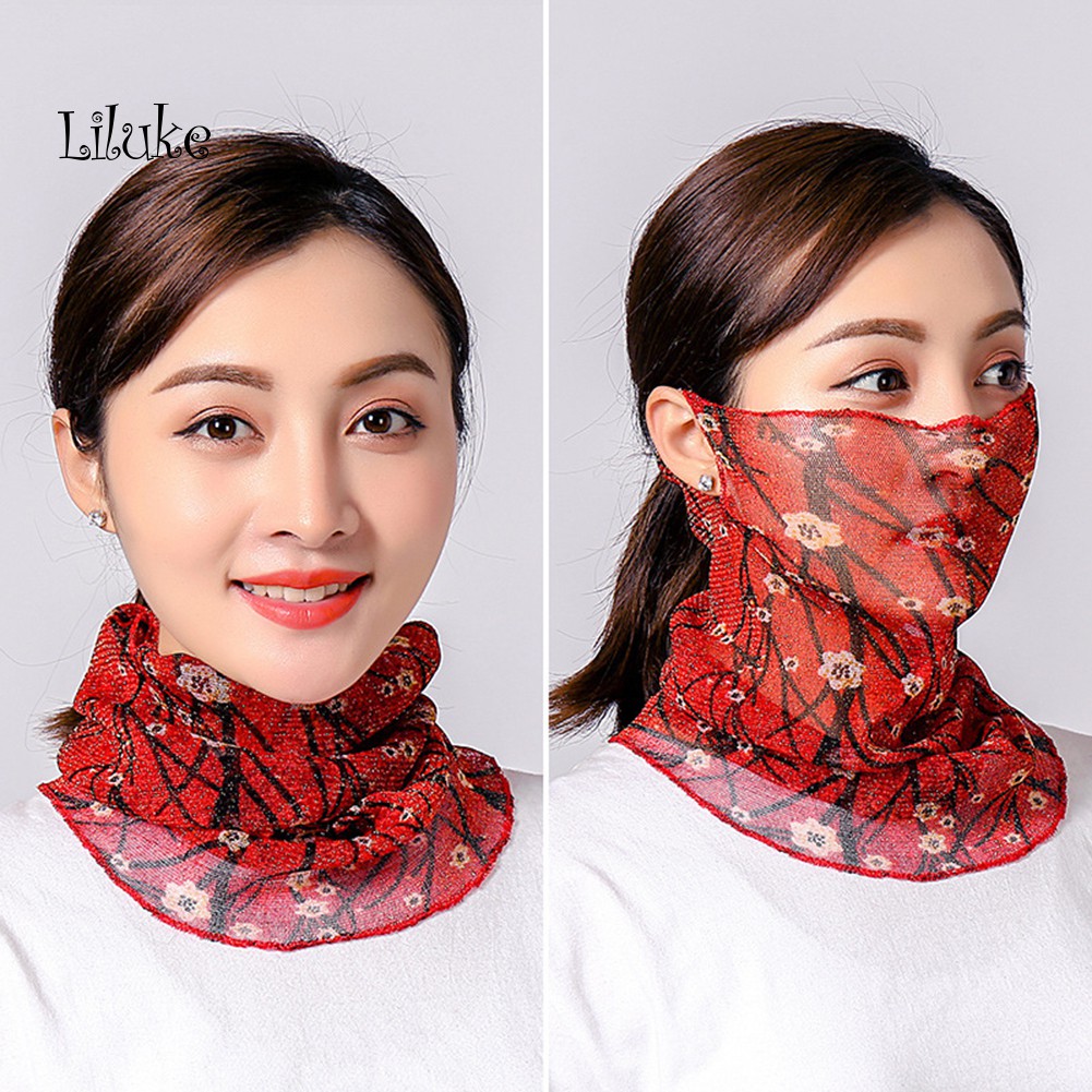 Khăn Choàng Cổ Mềm Mại Chống Tia UV In Họa Tiết Hoa Lá Xinh Xắn