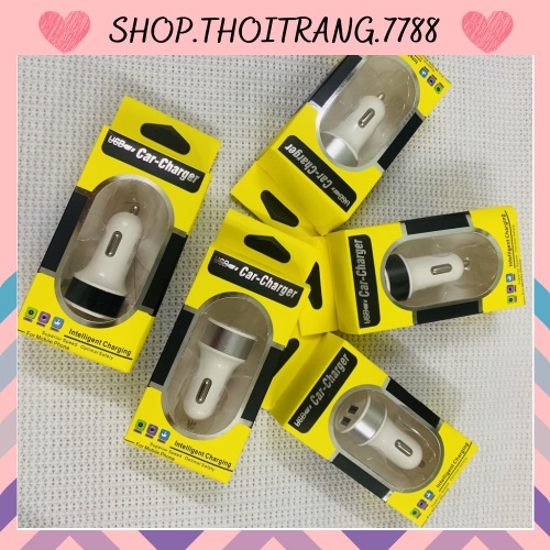 [❌HÀNG SẴN⛔] Đầu Sạc 2 Cổng USB Đa Chức Năng Trên Ô Tô Kèm Hộp 88155