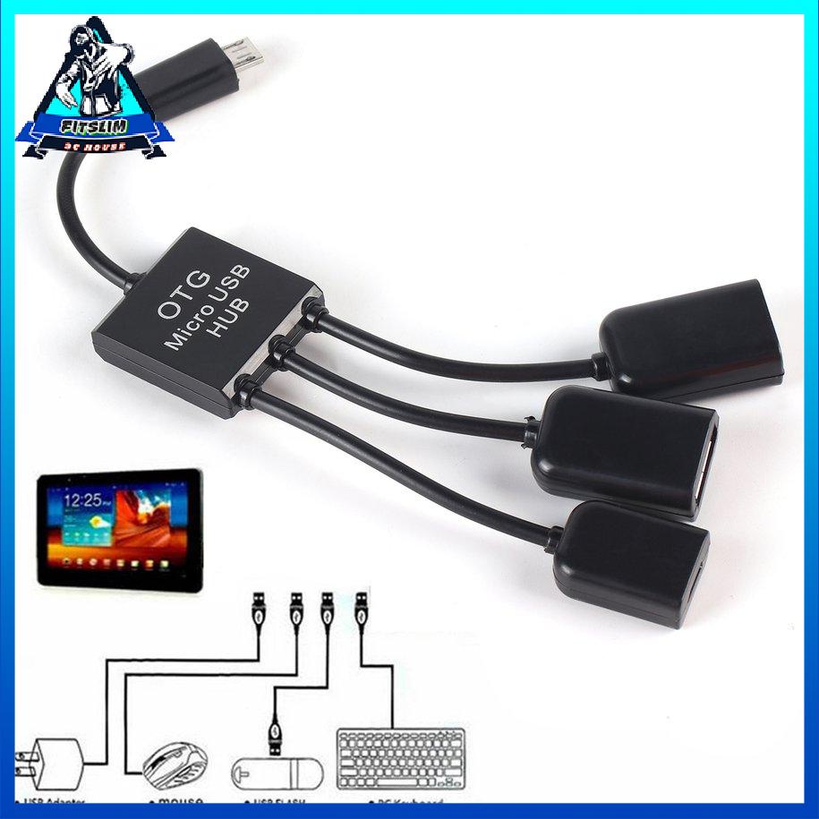 Bộ chia cổng kết nối OTG Micro USB Bộ chia dây cáp sạc dây dữ liệu [8/3]