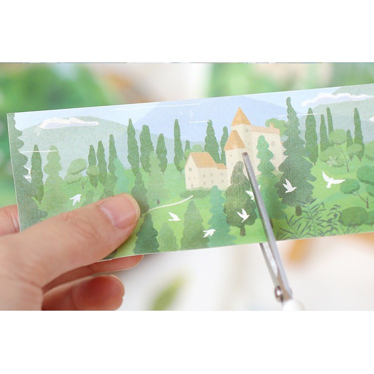 Cuộn Washi Tape hình Anime băng dính rộng 5cm, cuộn Sticker dễ thương trang trí sổ