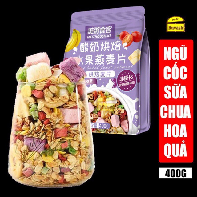 NGŨ CỐC SỮA CHUA HOA QUẢ TÚI 400g