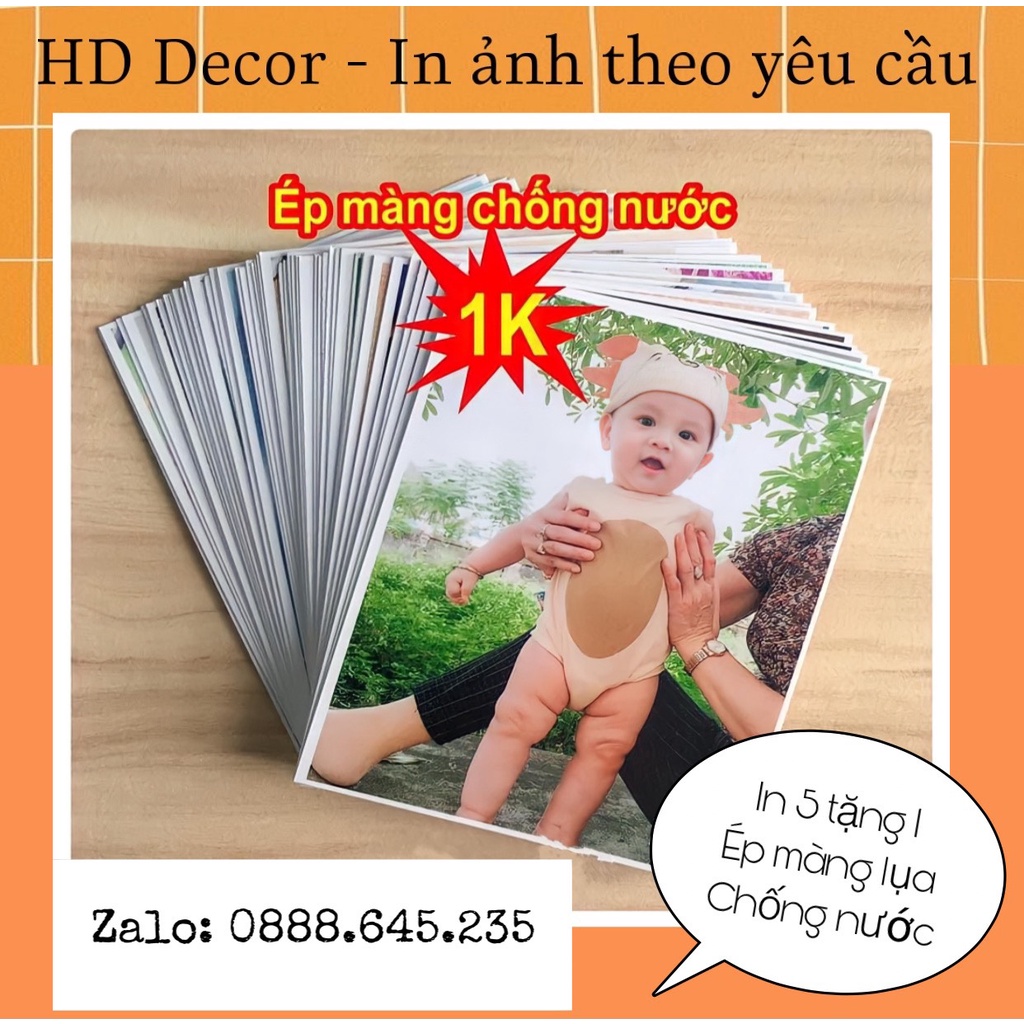 Combo 10 ảnh 6x9cm ép lụa tràn viền in theo yêu cầu