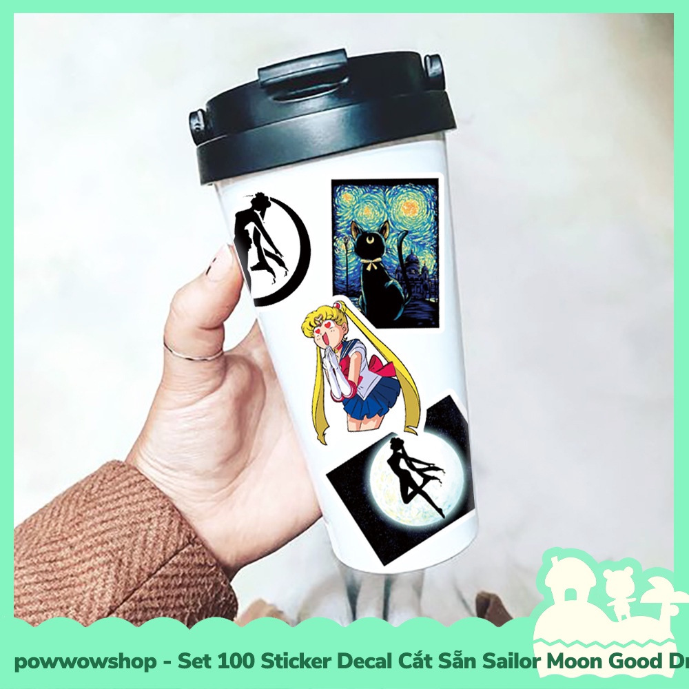 [Sẵn VN - Hỏa Tốc] Set 100 Sticker Mini Decal Dán Trang Trí Vật Dụng Mẫu Thủy Thủ Mặt Trăng Sailor Moon Good Dream