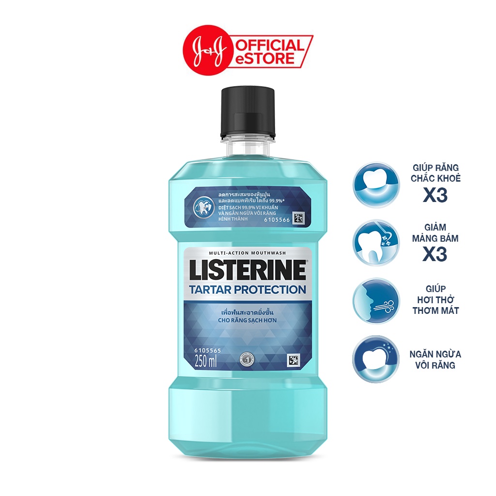 [HÀNG TẶNG KHÔNG BÁN] Nước súc miệng ngăn ngừa mảng bám Listerine Tartar Protection 250ml - 210073760