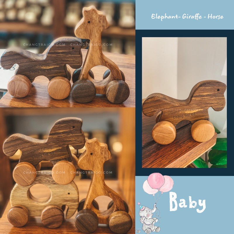 Thú Hươu Cao Cổ Mini Đồ Chơi Gỗ Chàng Trai Gỗ