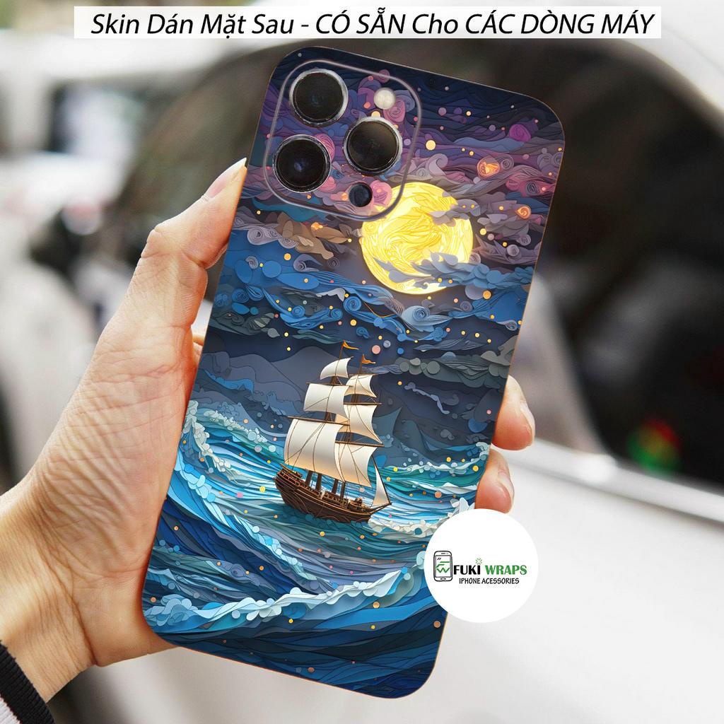 Tấm dán Skin Mặt Sau Thuyền Buồm MS02 FULL VIỀN 14 pro max , 13 pro max , 12 pro max , 11 pro max , xs max - FukiShop