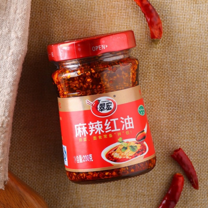 Dầu đỏ cay Cuihong 200g Dầu ớt vừng Tứ Xuyên( hàng có sẵn)