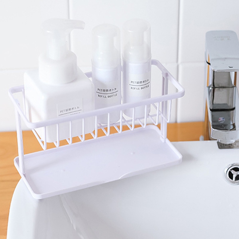 Giá Đỡ Xà Phòng Mút Rửa Chén Hai Tầng Ráo Nước Sắp Xếp Gọn Gàng Cho Nhà Bếp