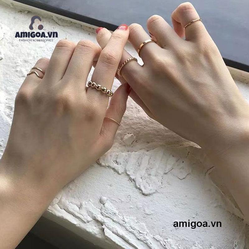 ✨✨Bộ 8 chiếc nhẫn khớp ngón tay thiết kế thời trang Boho cho nữ