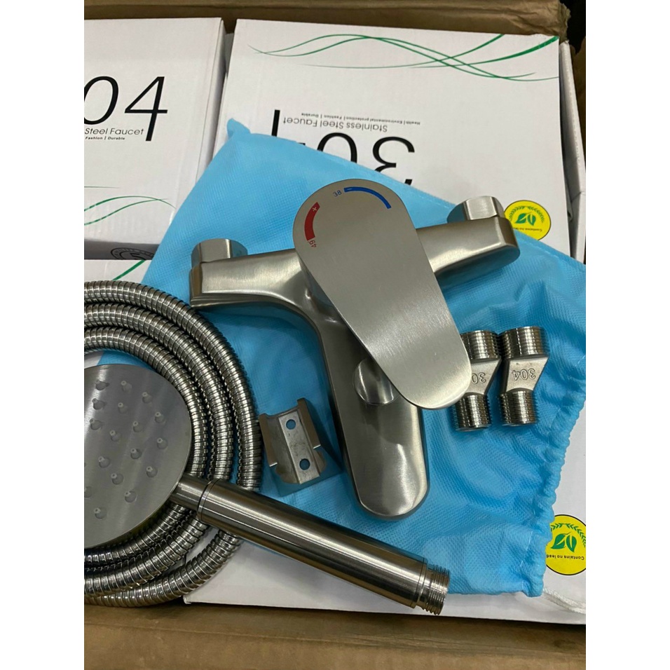 Bộ Củ Sen Tắm Nóng Lạnh INOX 304 Củ Đúc Nguyên Khối - Củ Bè 304