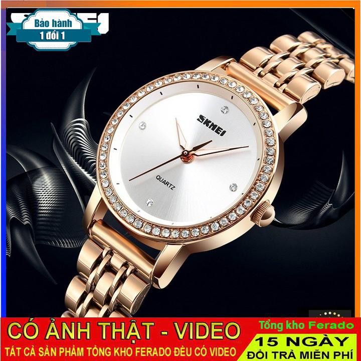 [ xả kho ] ĐỒNG HỒ NỮ SKMEI 1311 DÂY THÉP CAO CẤP, THIẾT KẾ NỮ TÍNH, HIỆN ĐẠI