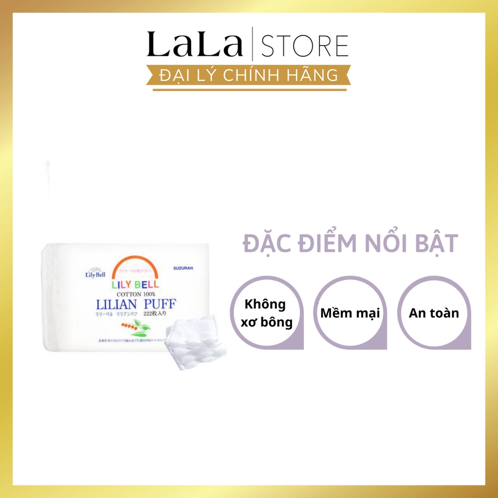 Combo 5 Bịch Bông Tẩy Trang 222 miếng Lily Bell Suzuran Cao Cấp Nhật Bản