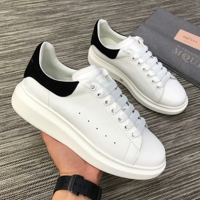 Giày Sneaker_MCQ Trắng Gót Đen Nam Nữ, Giày thể thao thời trang Hàng cao cấp Full Box + Bill