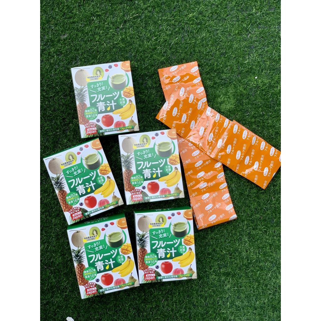 Bột Nước Ép Trái Cây Rau Củ Quả Tổng Hợp Có Chứa Lá Lúa Mạch Non Nội Địa Nhật Bản Hộp 24 gói