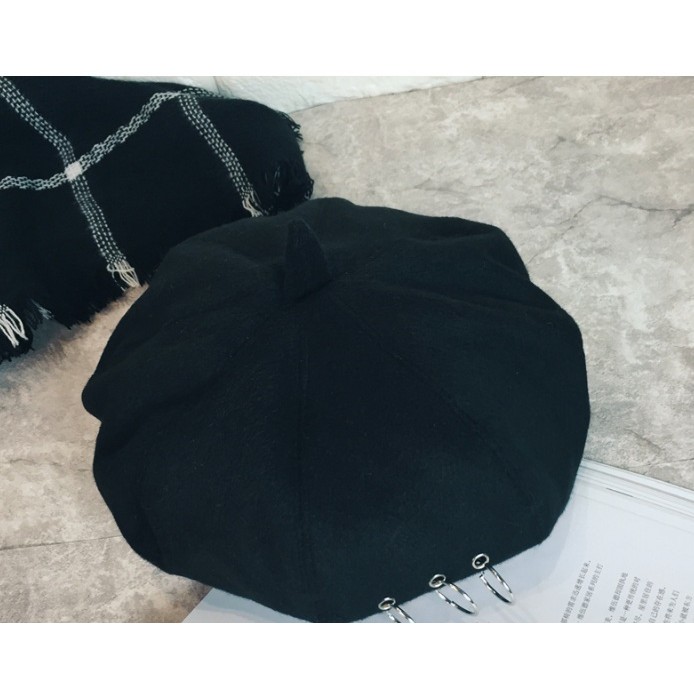 Nón nỉ, mũ nồi đính khoen tròn A194