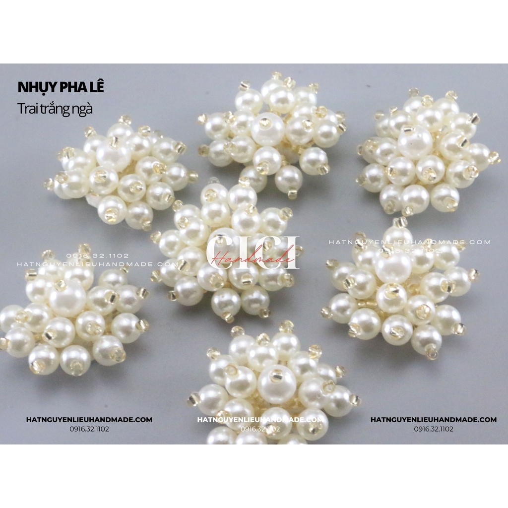 Nhụy pha lê chùm 2.5cm Cici Handmade nguyên liệu đính kết center hoa cài áo đá pha lê DIY